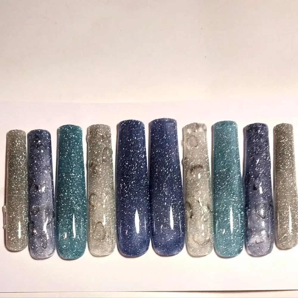 Hand Crafted Custom 10pc 3XL Acrylic presson nails sz Small